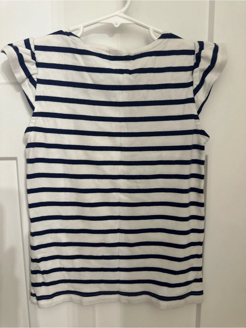 Gymboree White and Navy Striped Tee with Sequin Anchor